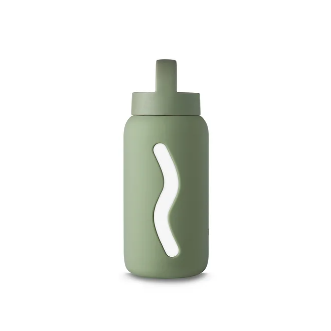 Szklana Butelka w Silikonowej Osłonie 500ml Silver Sage - Muuki