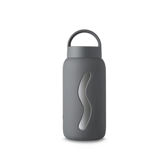 Szklana Butelka w Silikonowej Osłonie 500ml Smoke Grey - Muuki