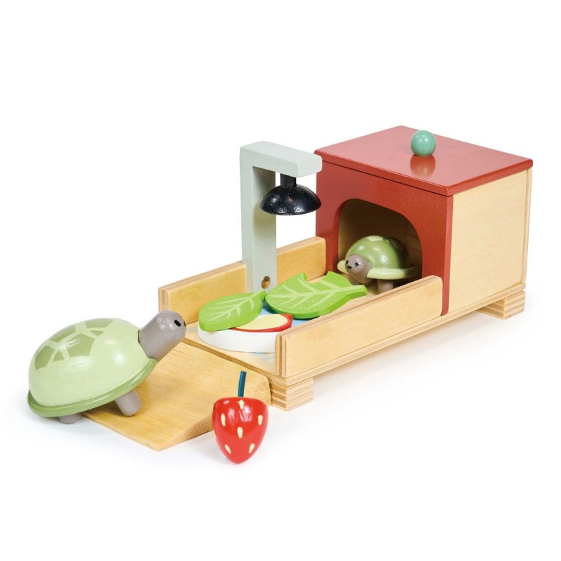 Drewniane figurki do zabawy Żółwie w Domku - Tender Leaf Toys