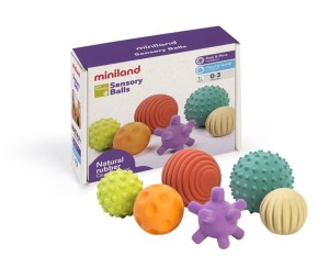 Sensoryczne Piłki Kauczukowe 6 szt. - Miniland