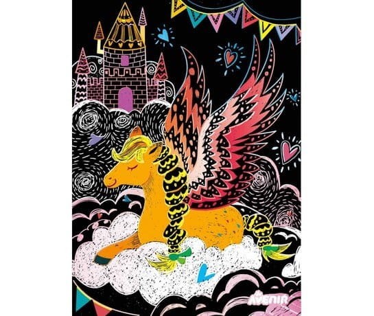 Kolorowe Wydrapywanki Pegazy 4 szt. Scratch Art - Avenir