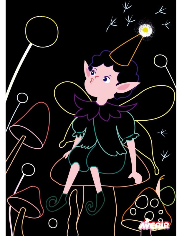 Kolorowe Wydrapywanki Elfy 4 szt. - Avenir