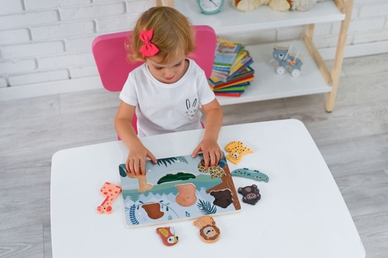 Sensoryczna Układanka Dotykowa Zwierzęta Safari Adam Toys