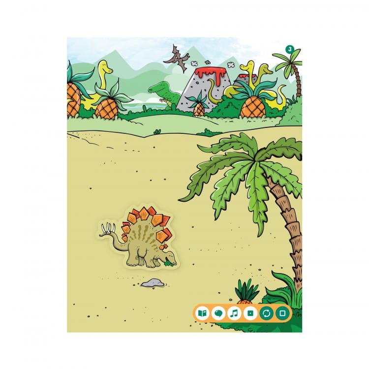 Dinozaury Interaktywne mówiące naklejki zeszyt - Czytaj z Albikiem