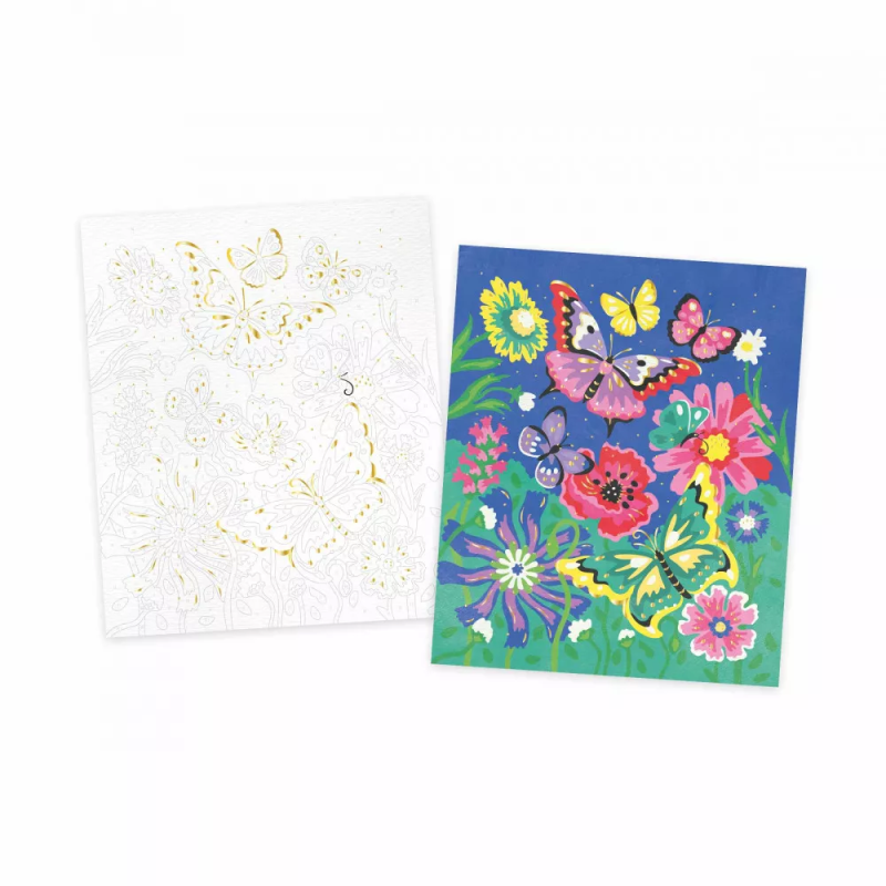 Malowanie wg numerów Farby Akwarelowe Motyle Janod