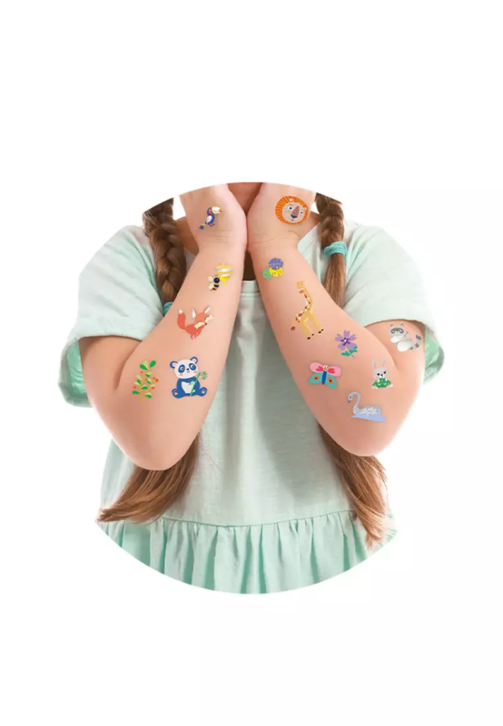 Tatuaże dla dzieci Zwierzęta z Dżungli błyszczące 50 szt. - Avenir