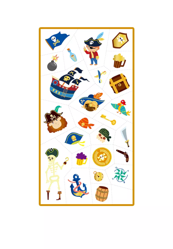 Tatuaże dla dzieci Piraci Błyszczące 52 szt. - Avenir