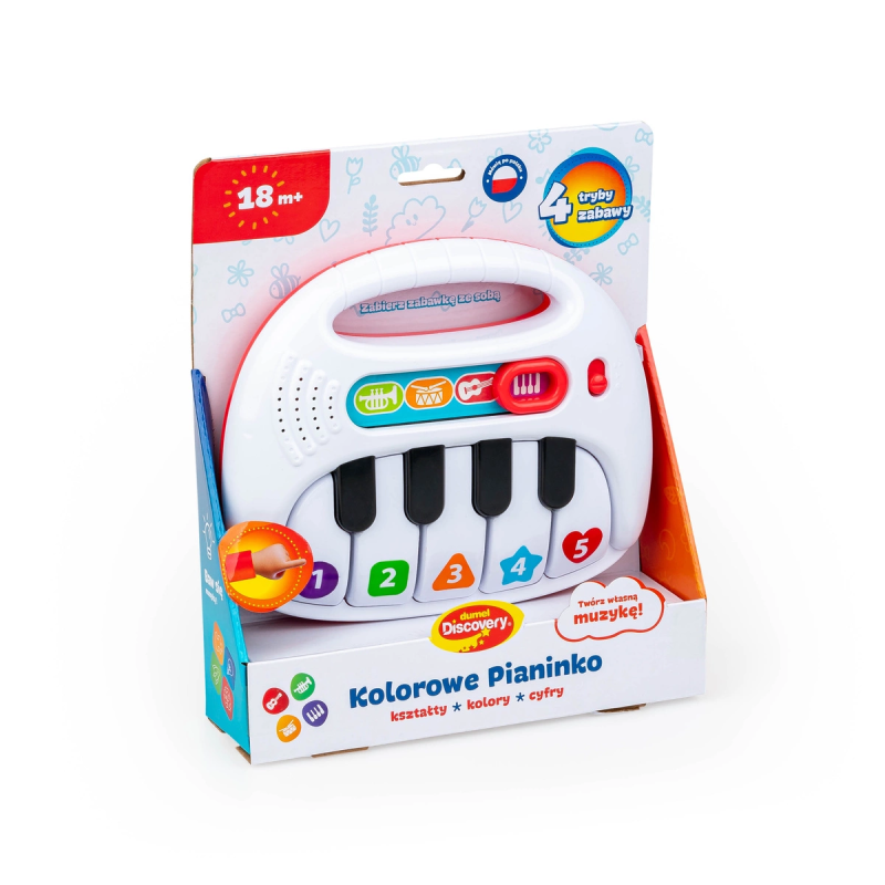 Kolorowe Pianinko 4 tryby zabawy i nauki - Dumel Discovery
