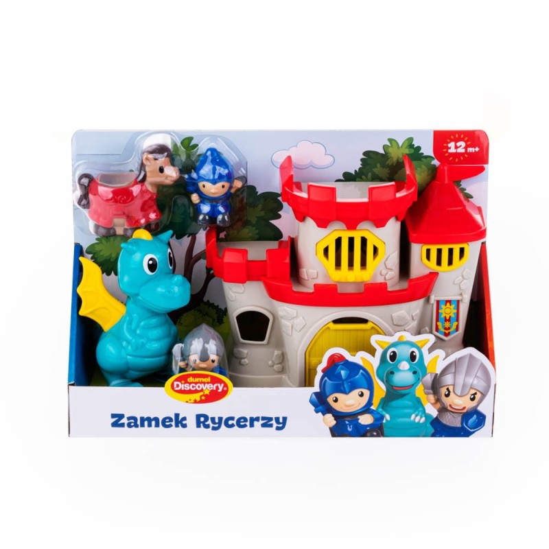 Zamek Rycerski, 2 rycerzy, koń i smok Dumel