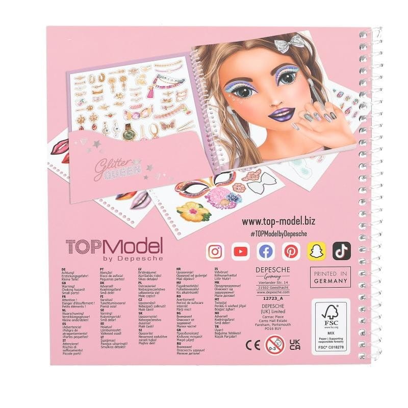 Ozdabianie Twarzy Notes z Naklejkami Face GLITTER QUEEN - TOPModel