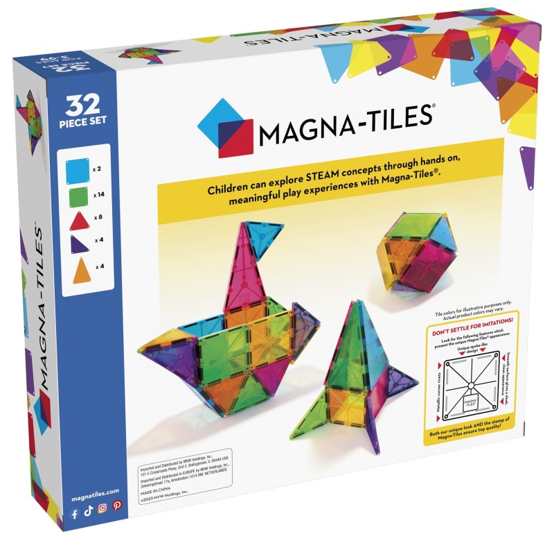 MAGNA-TILES Klocki Magnetyczne zestaw 32 el. Classic