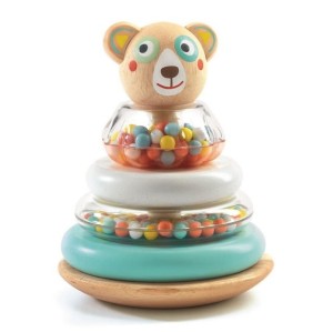 Drewniana piramida z kuleczkami BabyStacki - Djeco