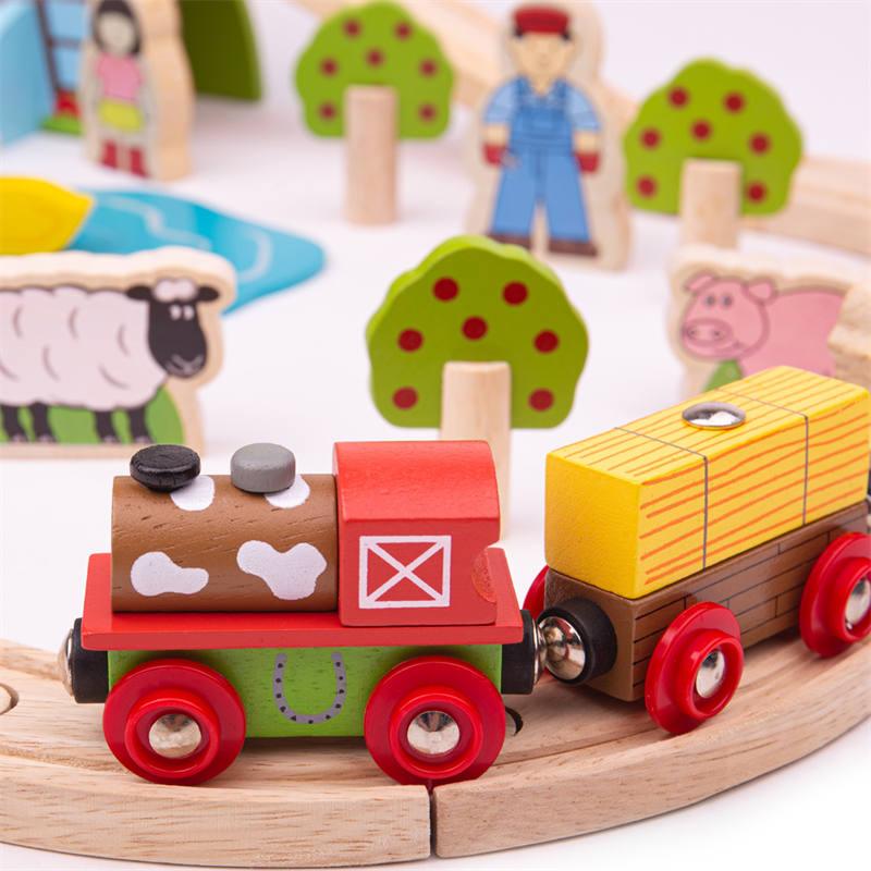 Farma pociąg i tory na wsi 44 el. - Bigjigs Rail
