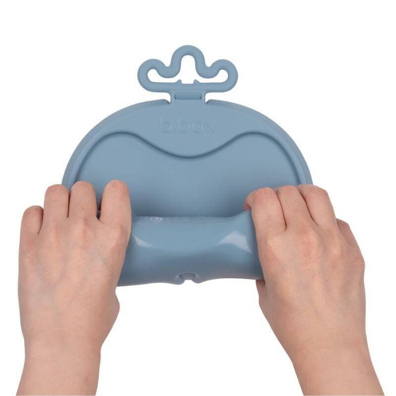 B.box Roll + Go zwijana mata BLW talerz z łyżeczką, niebieski