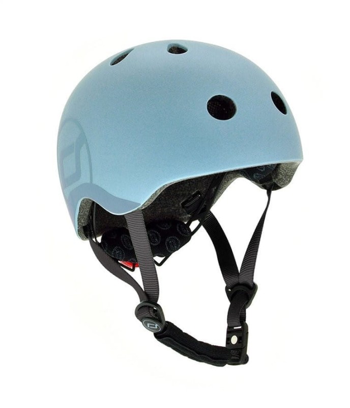 Kask rowerowy dla dzieci z Lampką LED na hulajnogę i rower S-M od 3 lat Steel Scoot & Ride