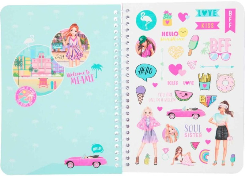 Notes Brokatowy z Naklejkami Szkicownik June & Malia - Top Model