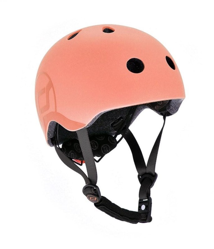 Kask rowerowy dla dzieci z Lampką LED na hulajnogę i rower S-M od 3 lat Peach Scoot & Ride