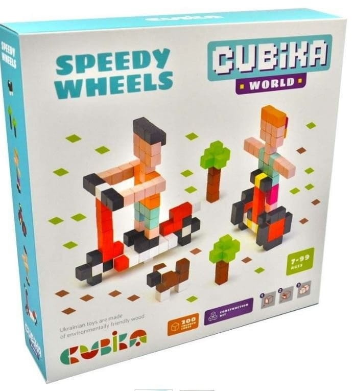Drewniana układanka Pixele 3D Speedy wheels - Cubika