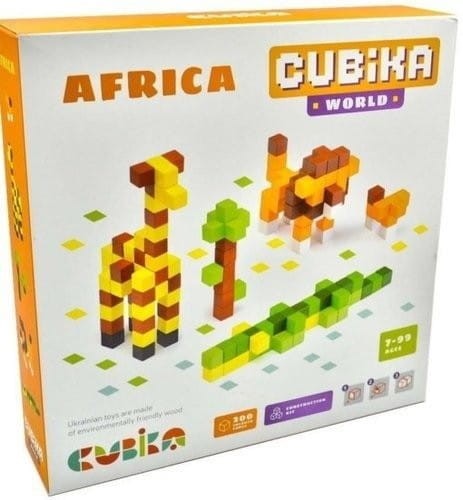 Drewniana układanka Pixele 3D Africa - Cubika