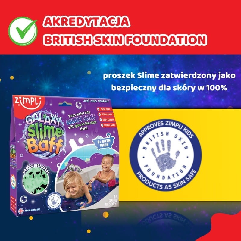 Gluty Kąpieli z gwiazdkami Galaxy Slime Baff Zimpli Kids