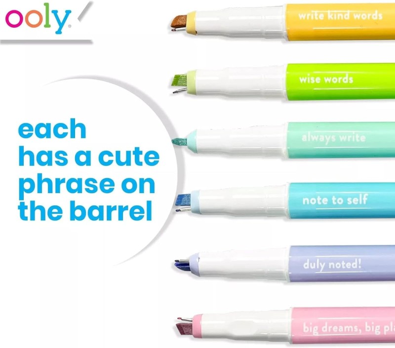 Cienkopisy z zakreślaczami 2w1 Noted 6 szt. Ooly