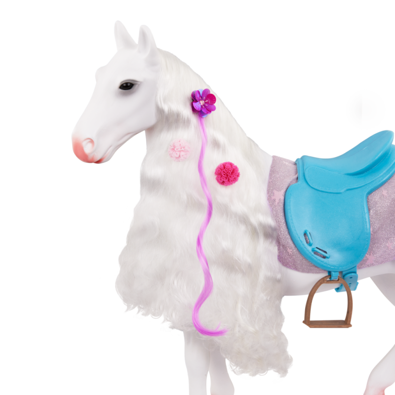 Biały koń rasy Camarillo do czesania i stylizacji Our Generation