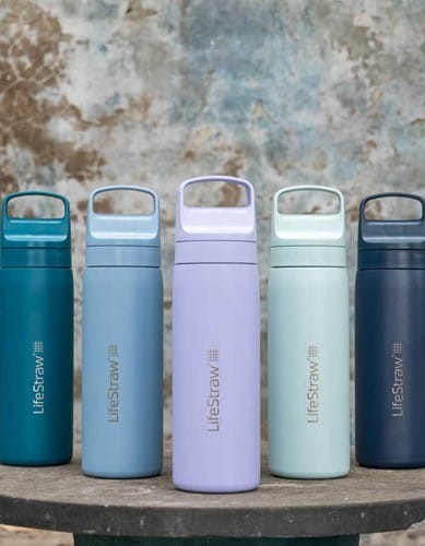 LifeStraw termiczna butelka ze stali nierdzewnej z filtrem membranowo-węglowym 0,5l Provence Purple