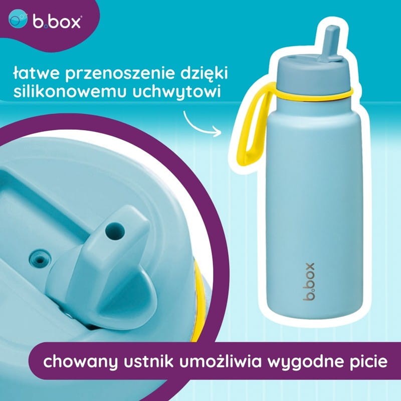 b.box butelka termiczna ze składanym ustnikiem, termos ze stali nierdzewnej niebieski