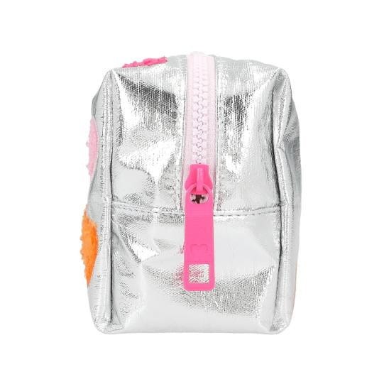 Kosmetyczka TOPModel srebrna w serduszka 21 x 11 cm