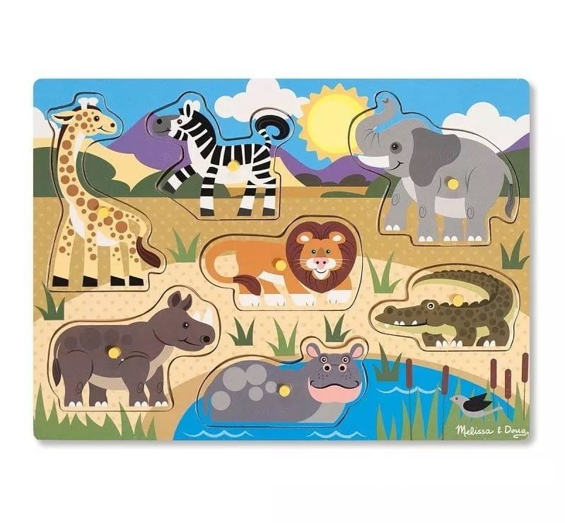 Puzzle z uchwytami Zwierzęta Safari - Melissa & Doug