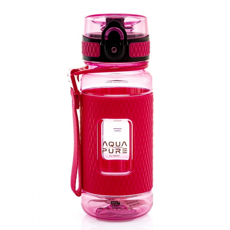 Bidon dziecięcym z uchwytem 400 ml neon róż Aqua Pure by Astra