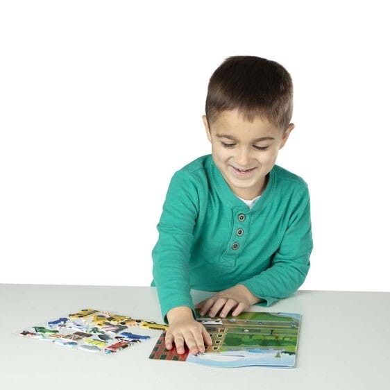 Wielorazowe Naklejki z Planszami Pojazdy - Melissa & Doug