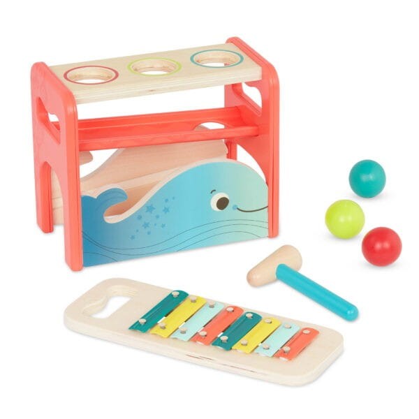 Kulodrom cymbałki sorter 2w1 Xylo-Pound Whale - b.toys