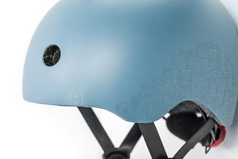 Kask z Odblaskami i Lampką LED Ultralekki na Hulajnogę i Rower  dzieci 1-5 lat Steel Dog - Scoot & Ride