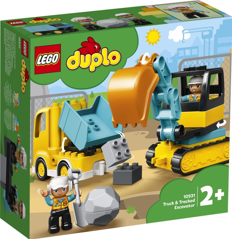 Zestaw Klocków Lego Duplo 10931 Ciężarówka i koparka gąsienicowa