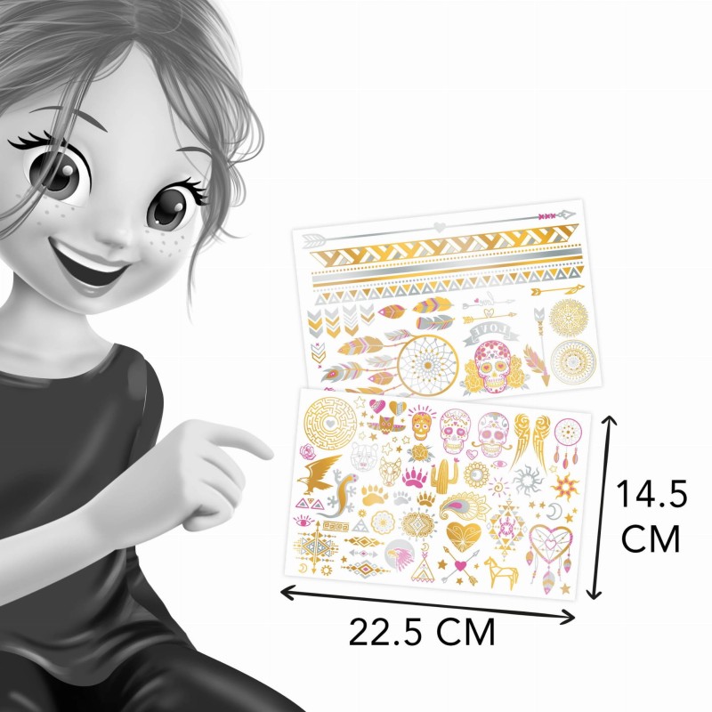 Tatuaże Dziecięce Metaliczne 75 szt. Be Teens - Buki