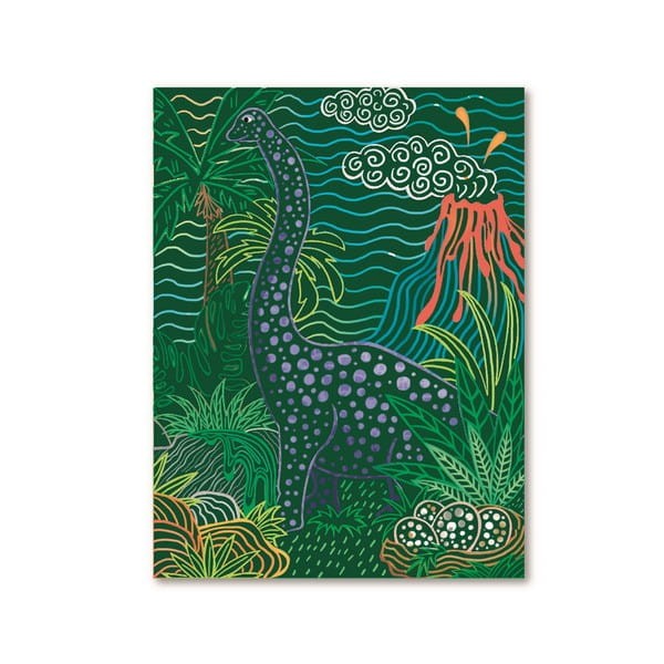 Kolorowe Zdrapywanki z Rysikiem Dinozaury 6 szt. - Box Candiy