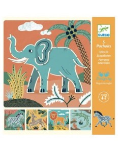 Szablony do odrysowywania Zwierzęta Safari - Djeco