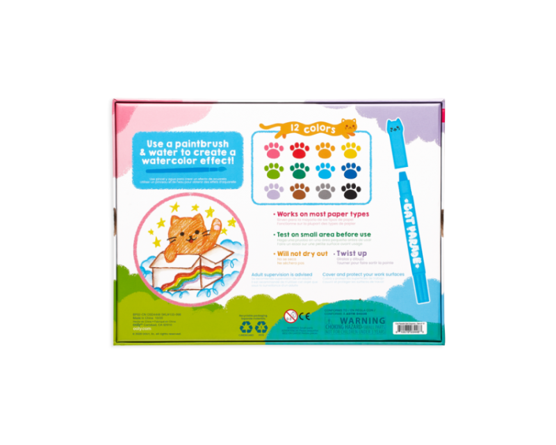 Kredki Żelowe Akwarelowe Wysuwane Twist-up 12 Kolorów - Ooly