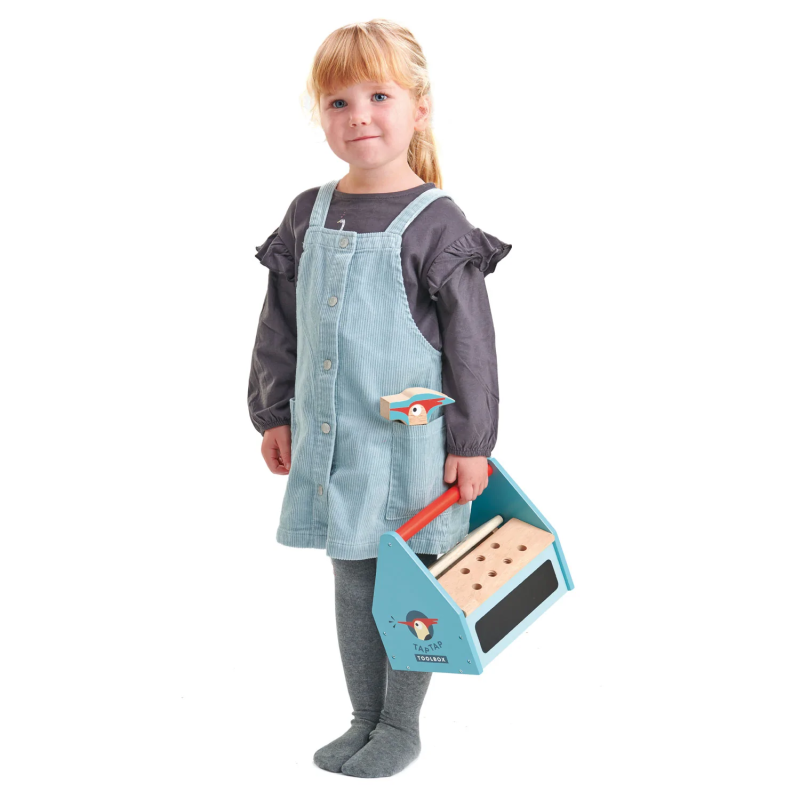 Skrzynka z Drewnianymi Narzędziami i Śrubami Tool box - Tender Leaf Toys