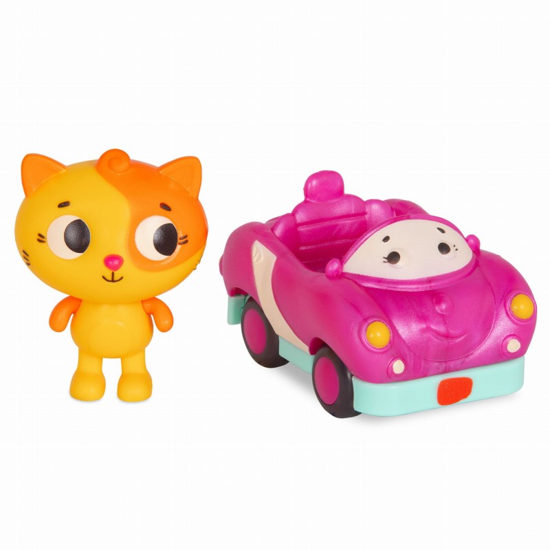 3 Autka Sensoryczne z Pasażerami Light Up Cars - b.toys