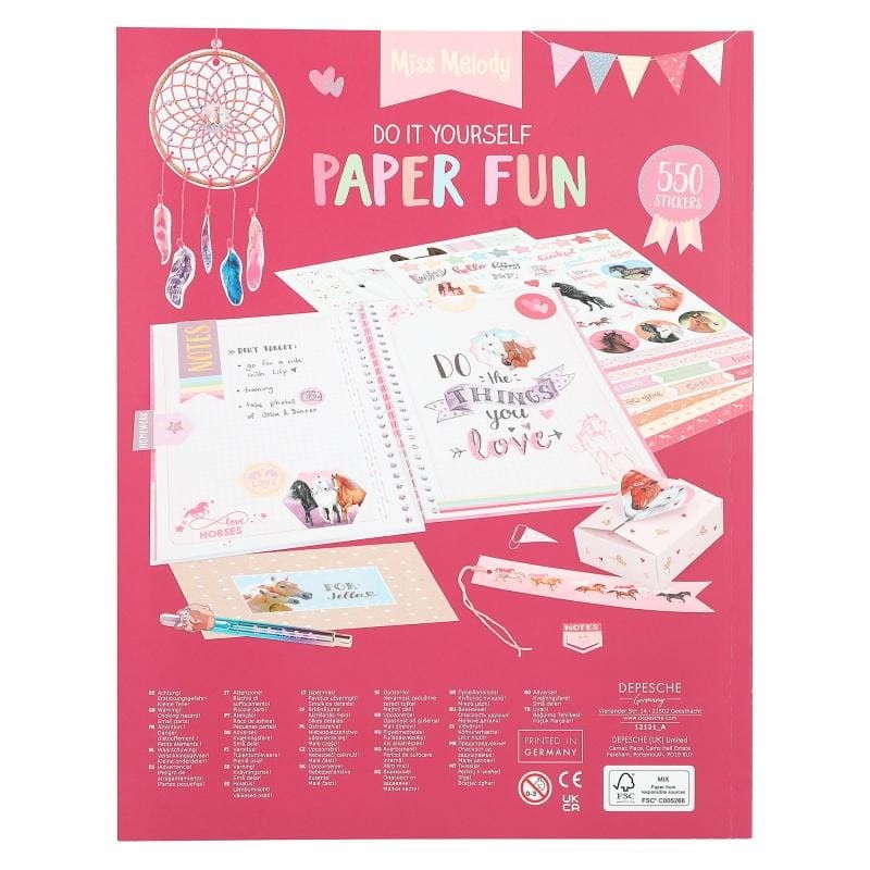 Kreatywny Zeszyt Papierniczy Konie DIY Paper Fun - Miss Melody