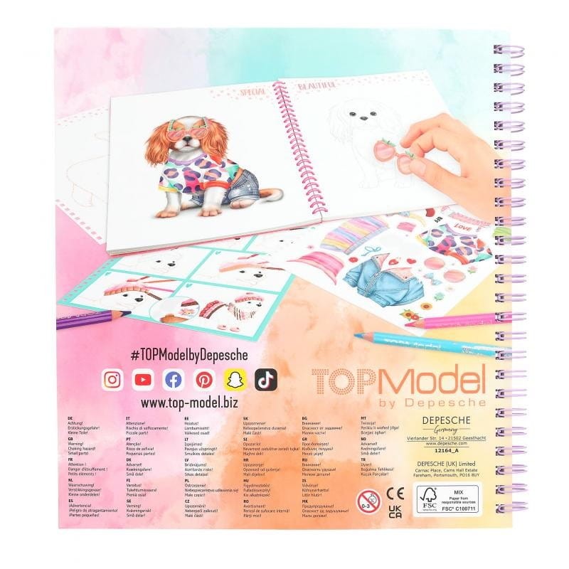Kolorowanka z Naklejkami Ubieram Pieski - TOPModel