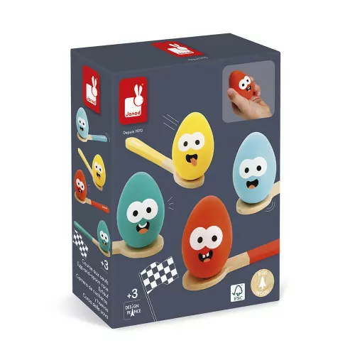 Wyścig z Jajkiem na Łyżce 4 szt. Egg Party - Janod