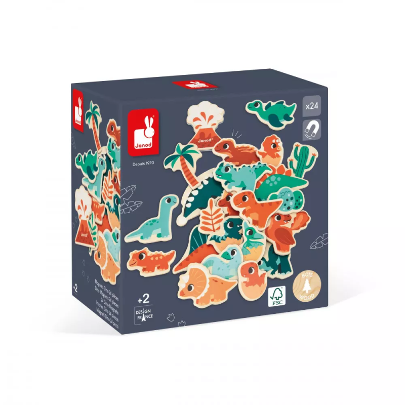 Magnesy z Dinozaurami 24 szt. - Janod