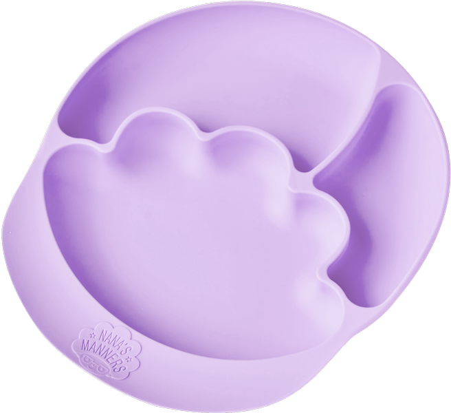 Talerzyk z Przyssawką i Przegródkami Fioletowy - Nana's Manners