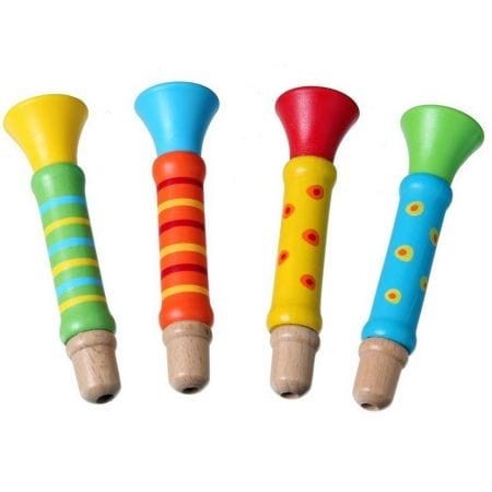 Gwizdek drewniany trąbka 1 szt. - Askato