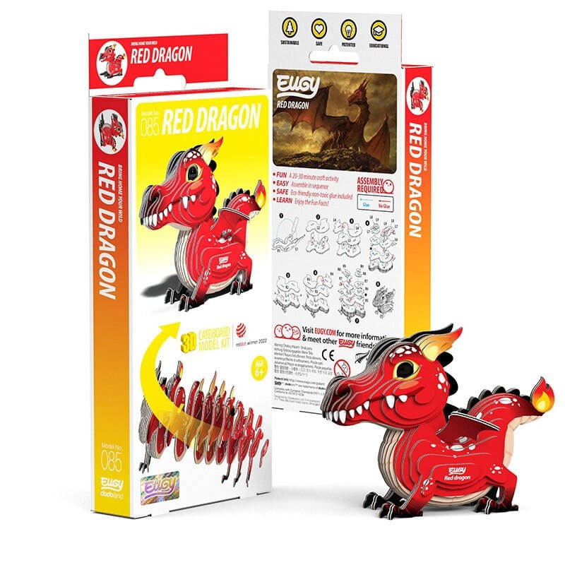 Eugy Czerwony Smok Układanka 3D Puzzle