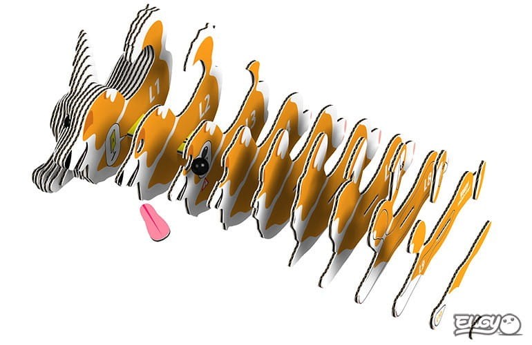 Trójwymiarowa Układanka Pies Corgi Puzzle 3D - Eugy