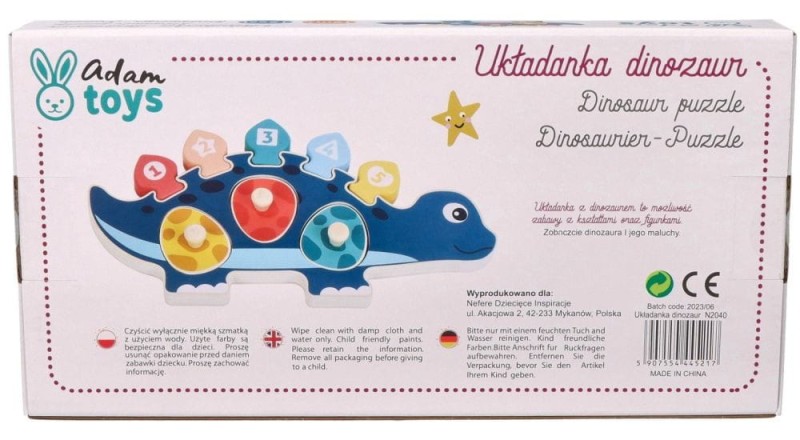 Dinozaur Układanka z Cyframi - Adam Toys